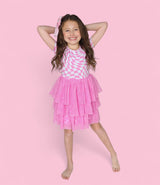 BUBBLEGUM WAVY CHECKERS DREAM TUTU DRESS from DREAM BIG LITTLE CO
