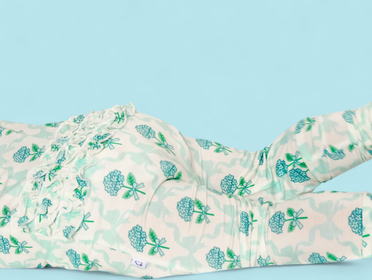 BLUE RIBBON BLOOMS DREAM RUFFLE ROMPER from DREAM BIG LITTLE CO