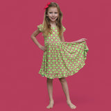 WILD DAISY CHECKERS DREAM RUFFLE DRESS from DREAM BIG LITTLE CO