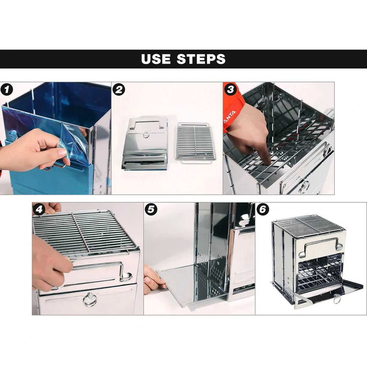 Wood Burning Camping Stove Folding with Pot Stand From Redcamp