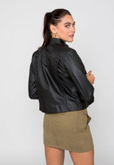 Women's Skylar Biker PU Faux Leather Jacket From FAD