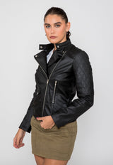 Women's Scarlett Biker PU Faux Leather Jacket From FAD