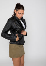 Women's Scarlett Biker PU Faux Leather Jacket From FAD