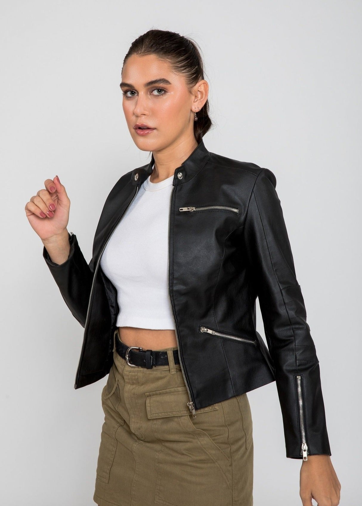 Women's Genesis PU Faux Leather Jacket From FAD