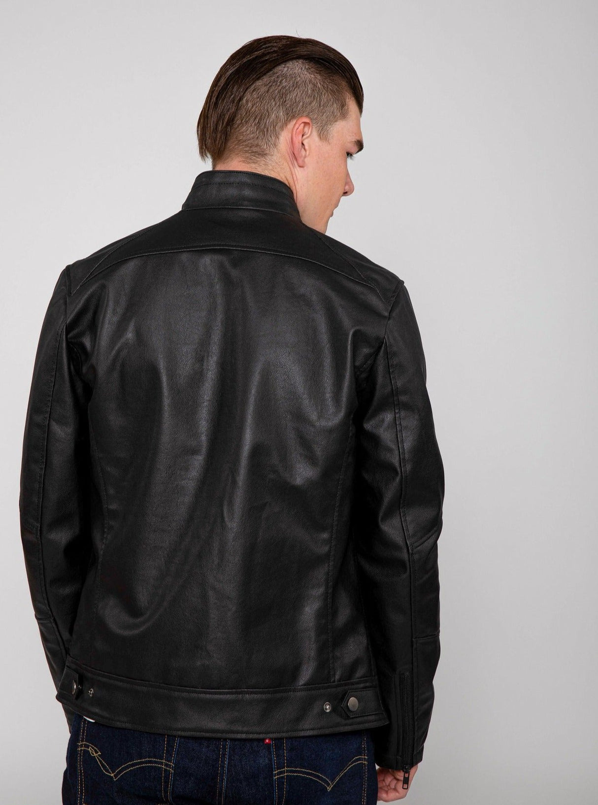 Men's Eagle PU Faux Leather Biker Jacket From FAD