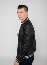 Men's Jett Varsity Lightweight PU Faux Leather Bomber Jacket From FAD