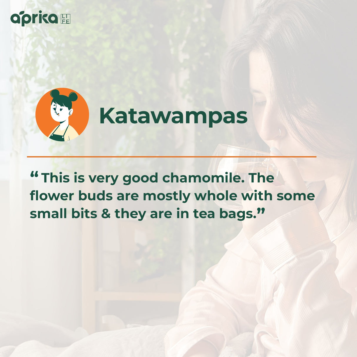 100% Pure Chamomile Herbal Tea, 60 Bags from Aprika Life