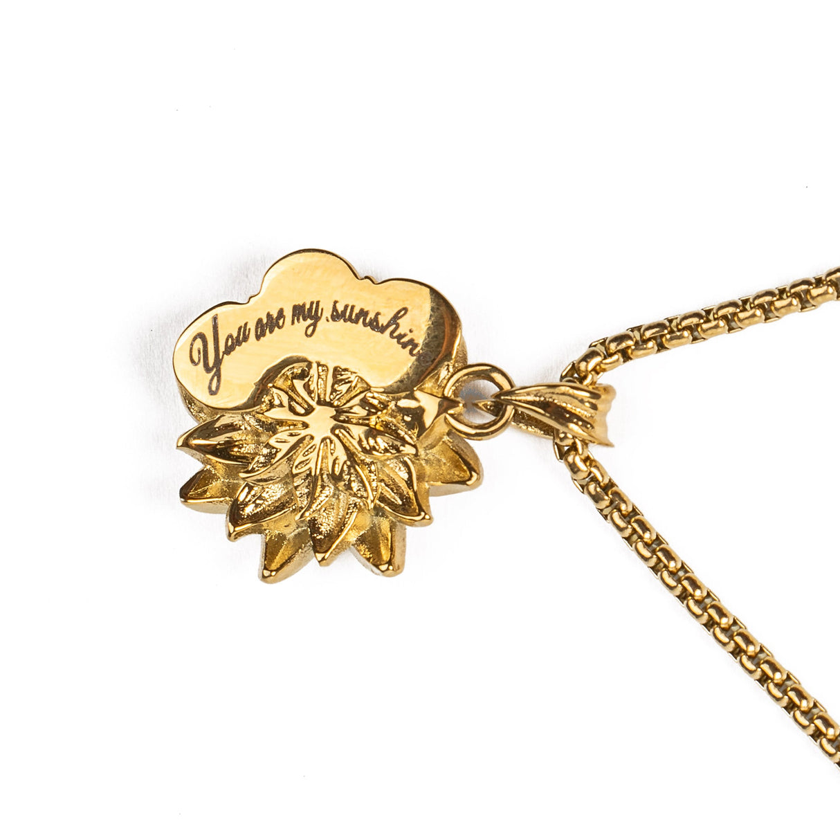 Sunflower Gold Skull Necklace from Zapps Clothing