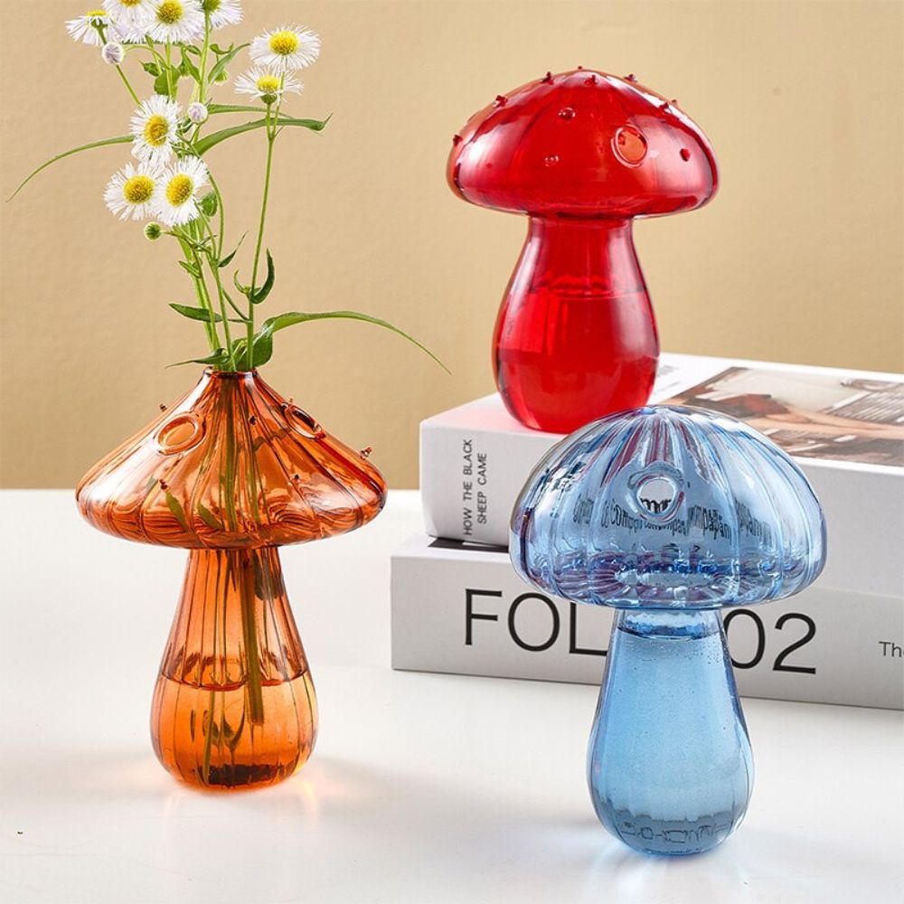 Vibrant Mushroom Glass Vases from Moderny
