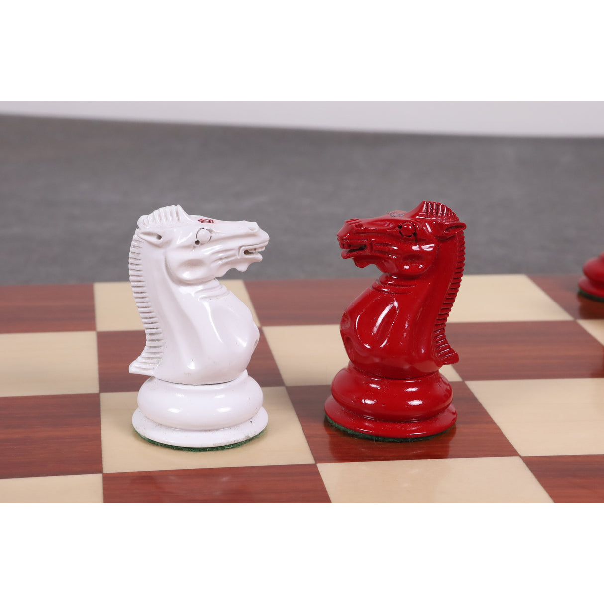 Jacques Cook Staunton Collectors Chess Set- Chess Pieces Only 1849  - Red & White - 3.75" From Royal Chess Mall