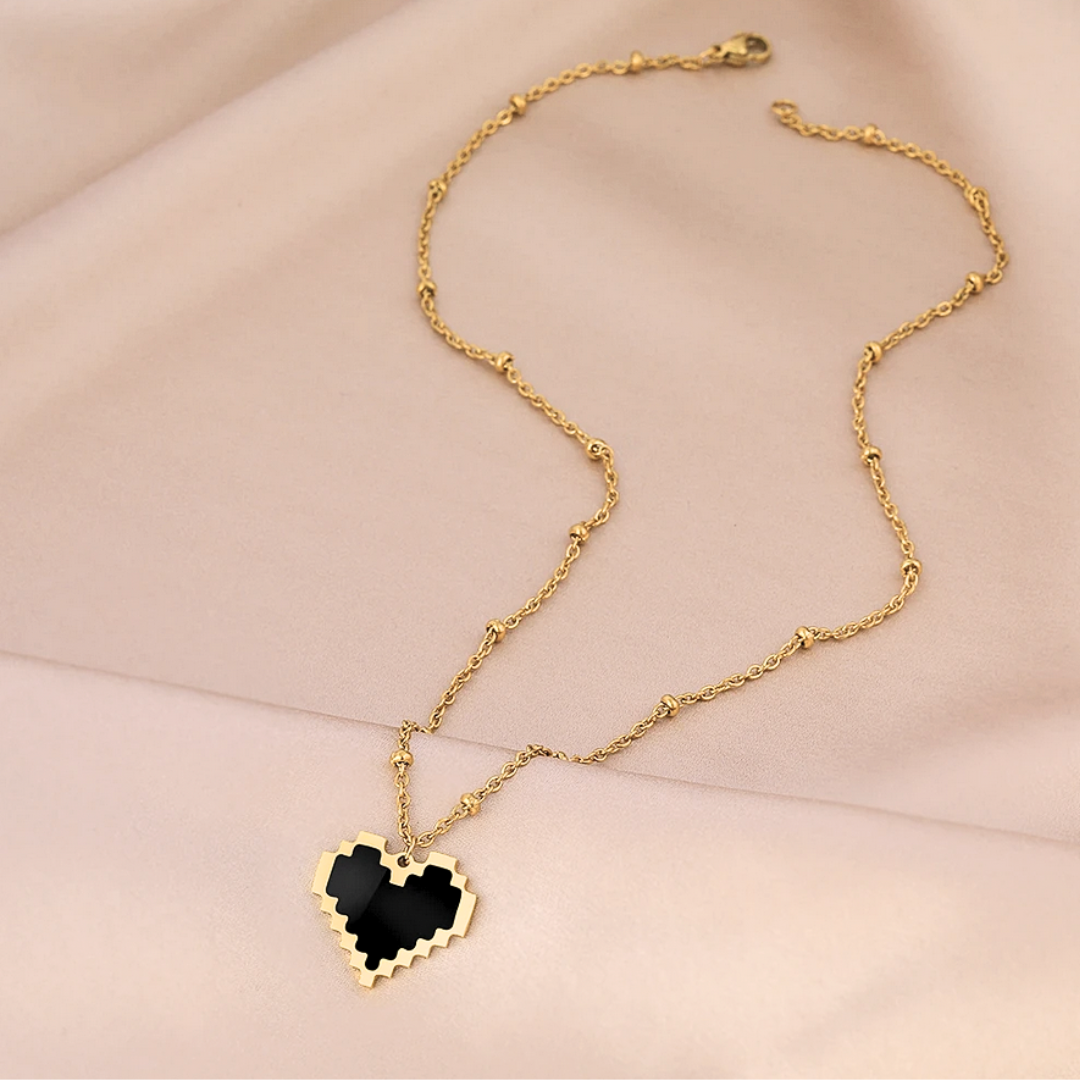 Pixel Heart Necklace - Gold from Medusa's Makeup