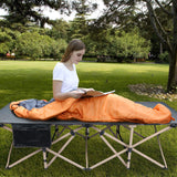 Extra Wide Folding Camping Cot for Adults, Grey Blue Green From Redcamp