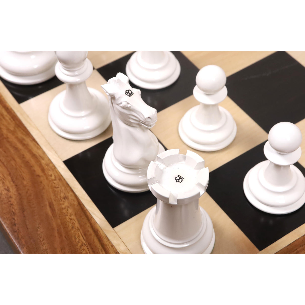 Leuchars Cook Staunton Chess Set- Chess Pieces Only-Ivory& Crimson Lacquer-4.5" From Royal Chess Mall