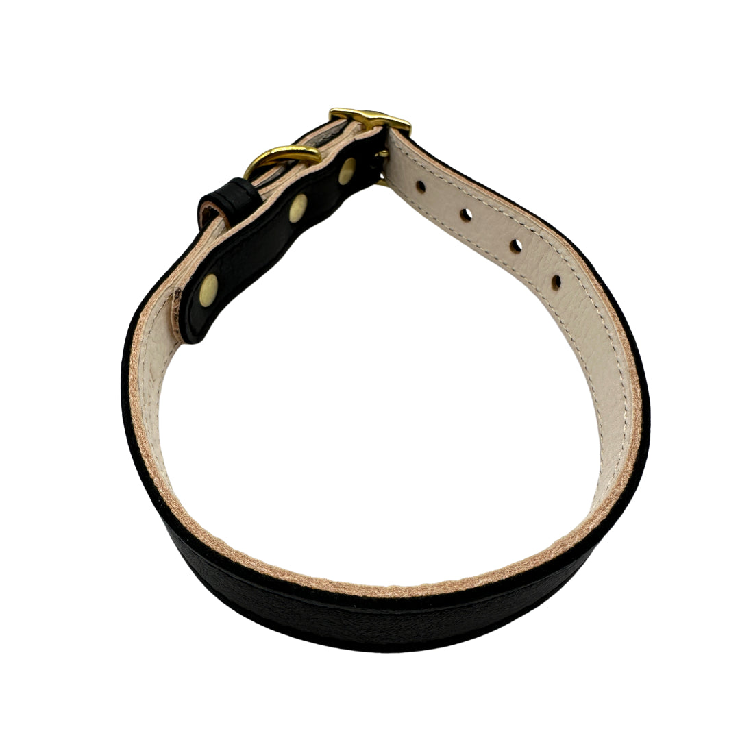 Plain Leather Dog Collar from Bonne et Filou