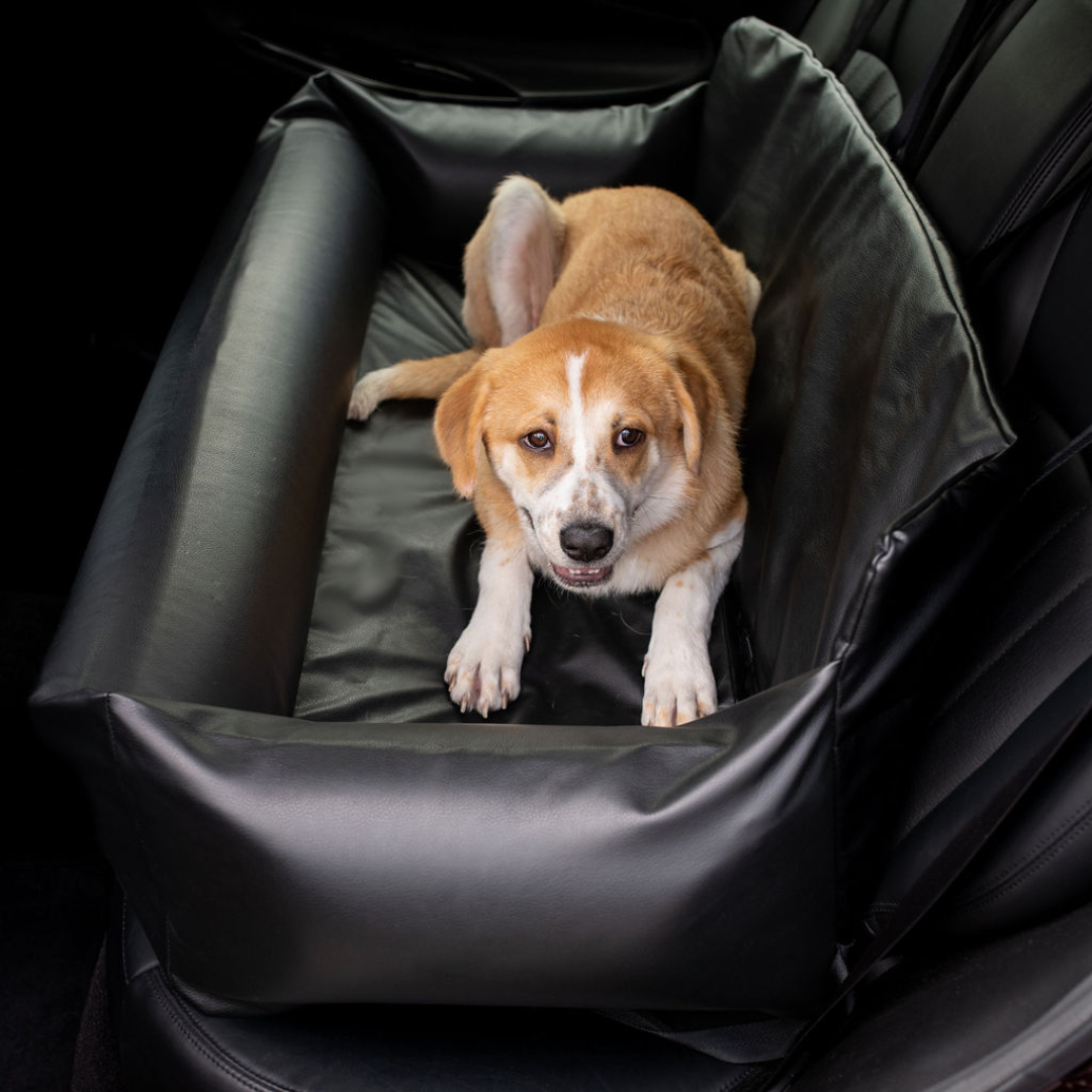 PupProtector™ Faux Leather Memory Foam Dog Car Bed -  Black From Paw.com