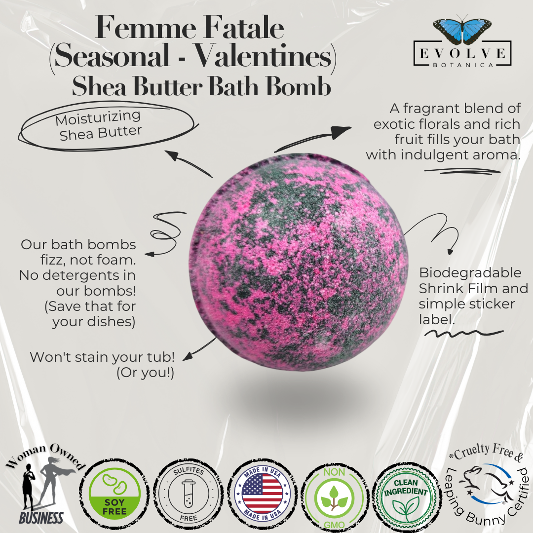 Bath Bomb - Femme Fatale (Seasonal - Valentines) from Evolve Botanica