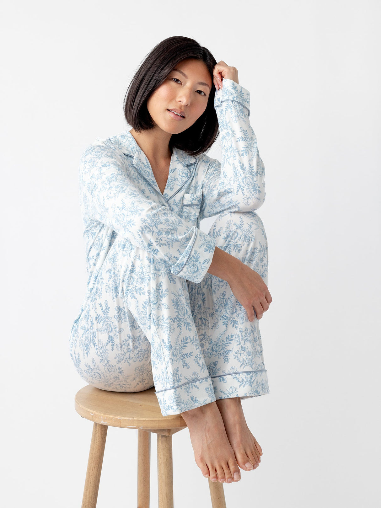 Women's Bamboo Stretch-Knit Long Sleeve Pajama Set from Cozy Earth