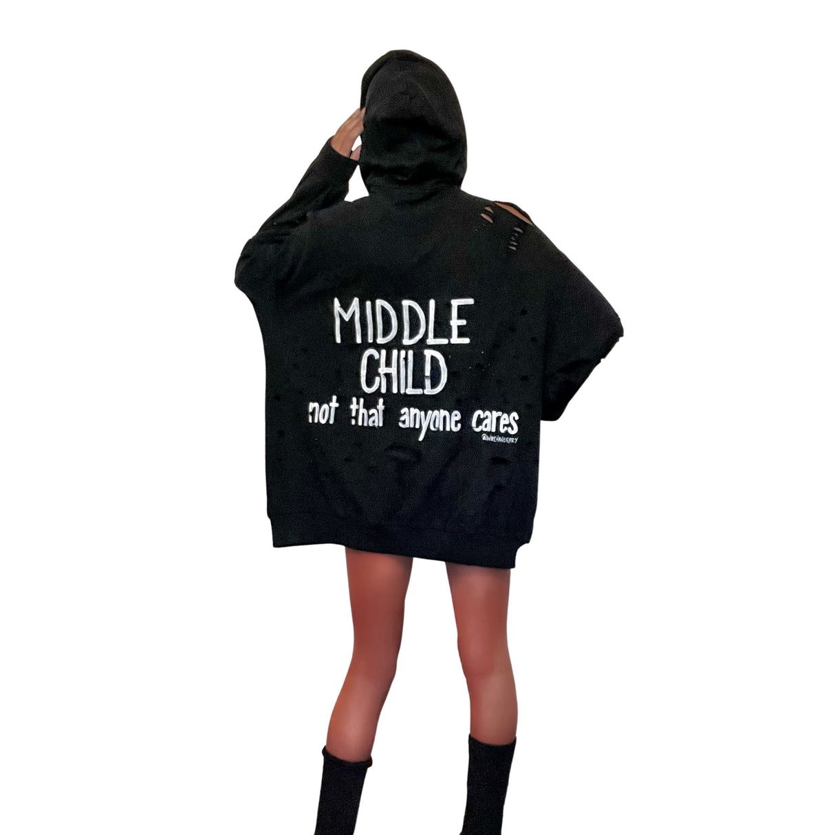 'MIDDLE' PAINTED HOODIE from Wren + Glory