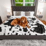 PupProtector™ Waterproof Throw Blanket - Black Faux Cowhide from Paw.com
