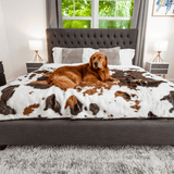 PupProtector™ Waterproof Throw Blanket - Brown Faux Cowhide from Paw.com