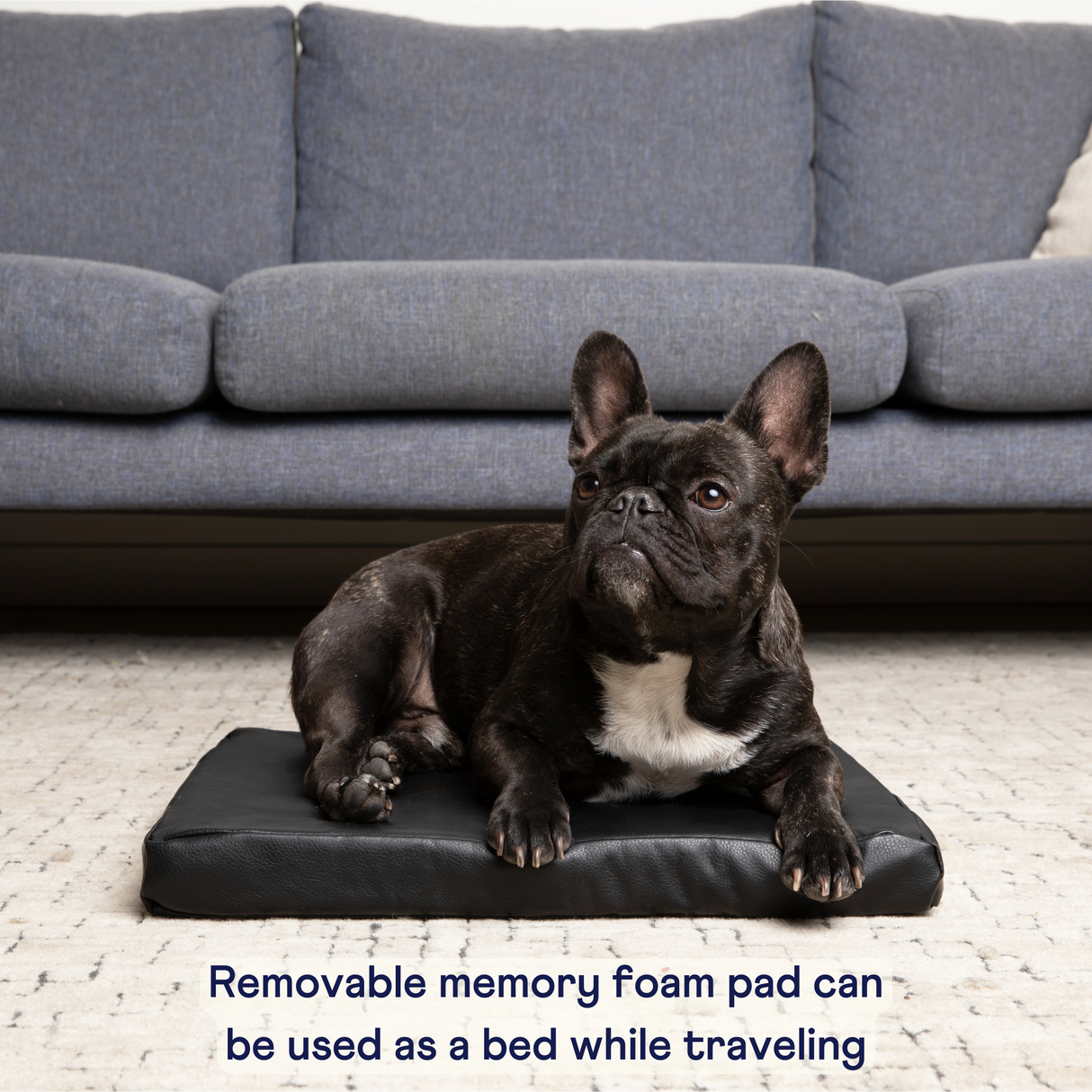 PupProtector™ Faux Leather Memory Foam Dog Car Bed -  Black From Paw.com