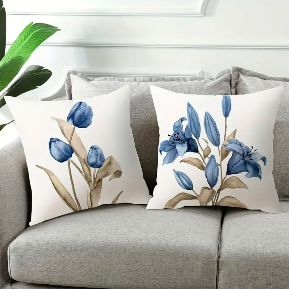 Blue Flowers Cushion Covers from Moderny