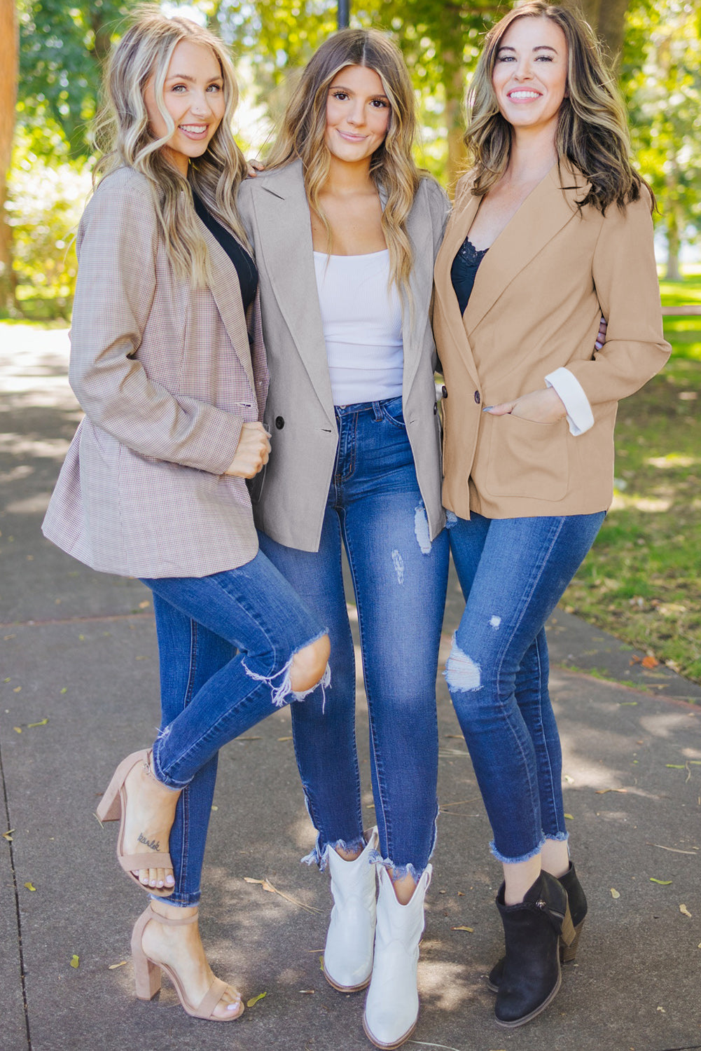 Apricot Buttoned Lapel Collar Blazer with Pocket from MsDressly