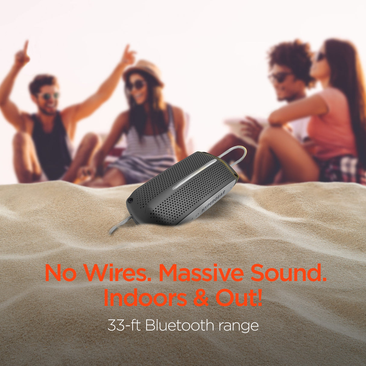 HyperGear Wave Water Resistant Wireless Speaker with Extended Battery Life (WATER-PRNT) from Jupiter Gear