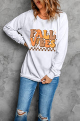 Beige FALL VIBES Graphic Drop Shoulder Sweatshirt from MsDressly