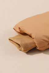 Brown Zip Up Pocketed Puffer Coat From MsDressly