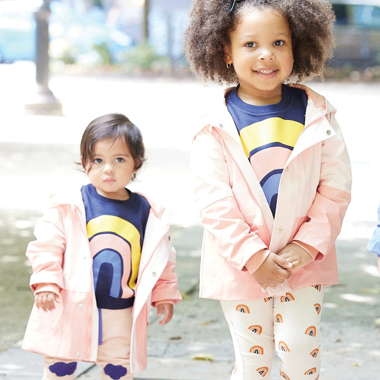 Colorblock Baby Raincoat - Soft Pink/terracoral from Manymoons
