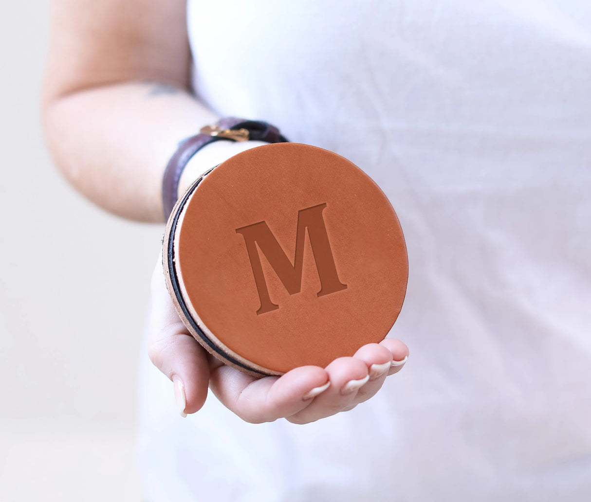 Leather Hexagon Coaster Set All for American from Lifetime Leather Co.