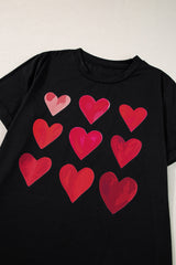 Black Valentine's Day Heart T-Shirts from MsDressly