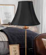 Black with Gold Lining Bell 14"W x 11"H Lampshade From LampsUSA
