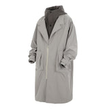 J36 Grey Urban Trench Coat with Hoodie from Niepce Inc