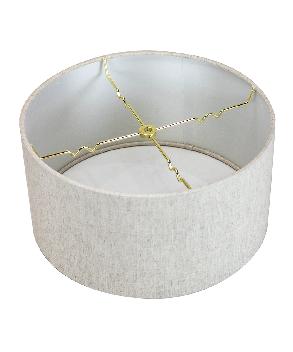 Textured 14"W x 7"H Oatmeal Hardback Drum Lampshade From LampsUSA