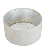 Textured 14"W x 7"H Oatmeal Hardback Drum Lampshade From LampsUSA
