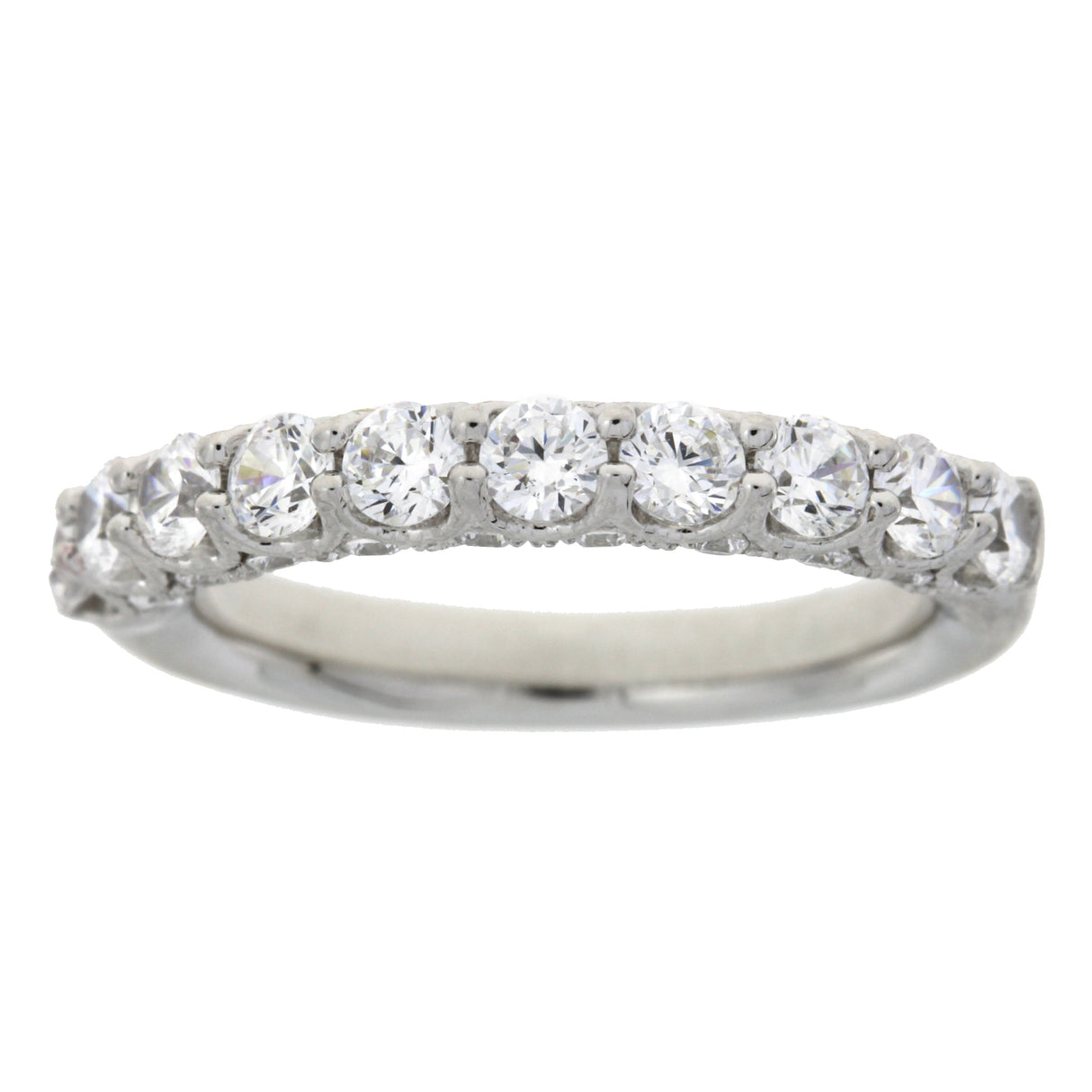 Cubic Zirconium Wedding Band Ring Sterling Silver from Bids.com