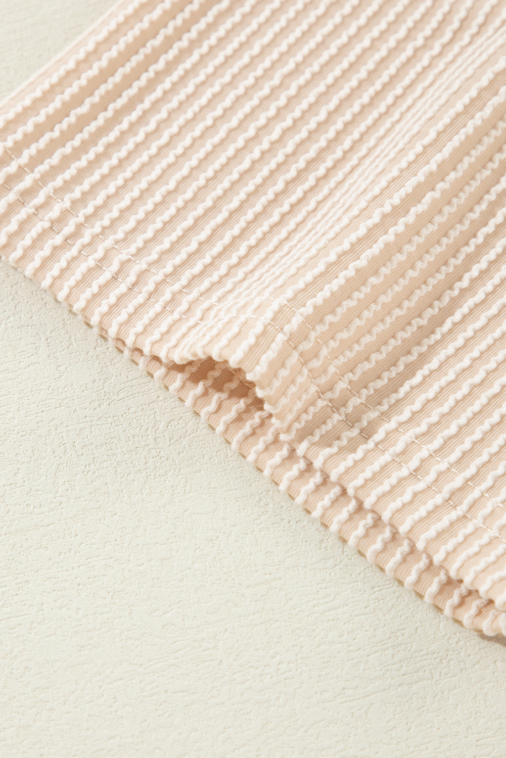 Beige Corded Knit Pocketed Loose Fit T Shirt from MsDressly