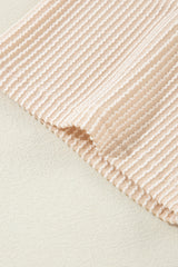 Beige Corded Knit Pocketed Loose Fit T Shirt from MsDressly