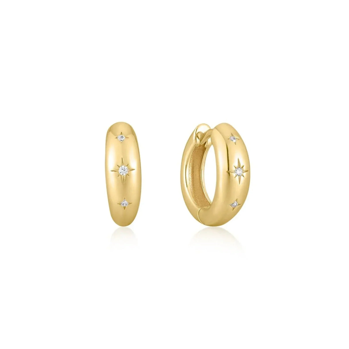 8.5mm Chunky CZ Galaxy Huggie Hoops from eklexic