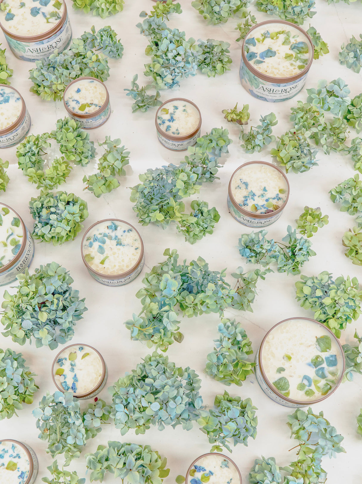 BY THE SEA Hydrangea Sea Salt Candle from Ash & Rose