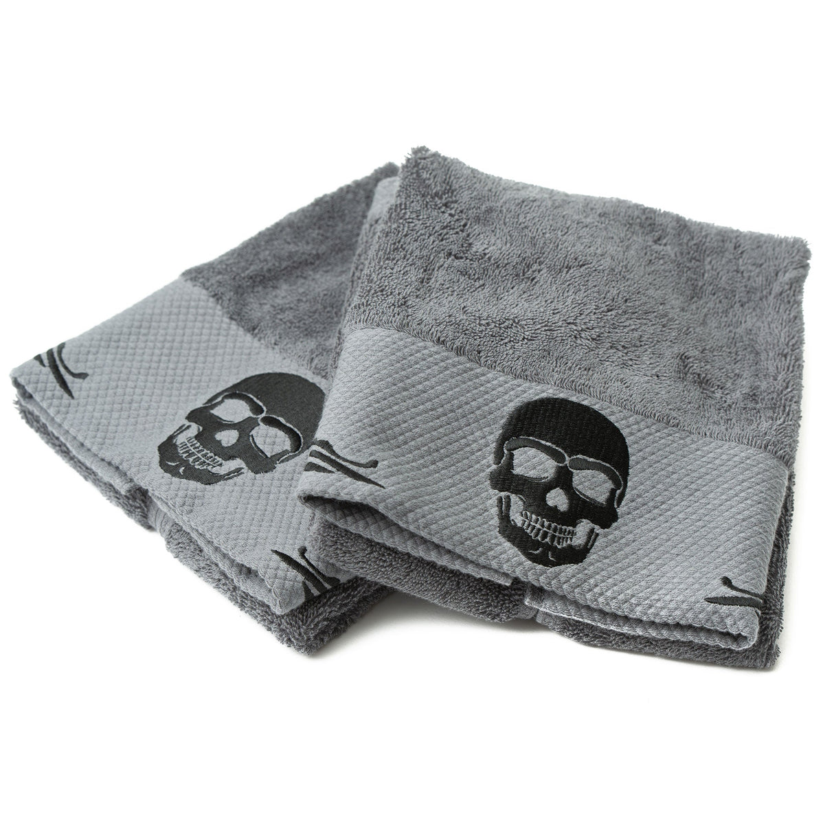 Gothic Skull Embroidery Hand Towel Set From Zapps Clothing