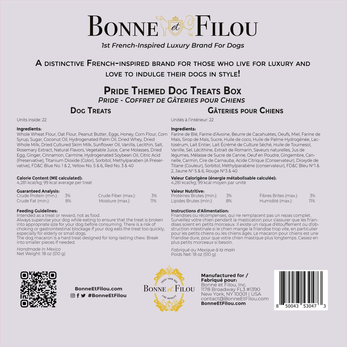Pride Themed Dog Treats Gift Box from Bonne et Filou
