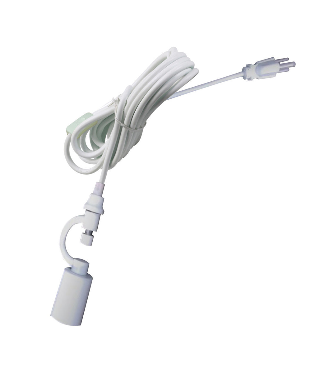 Light Swag Plug-In Pendant 18"w White Linen Shade, 17' White Cord From LampsUSA