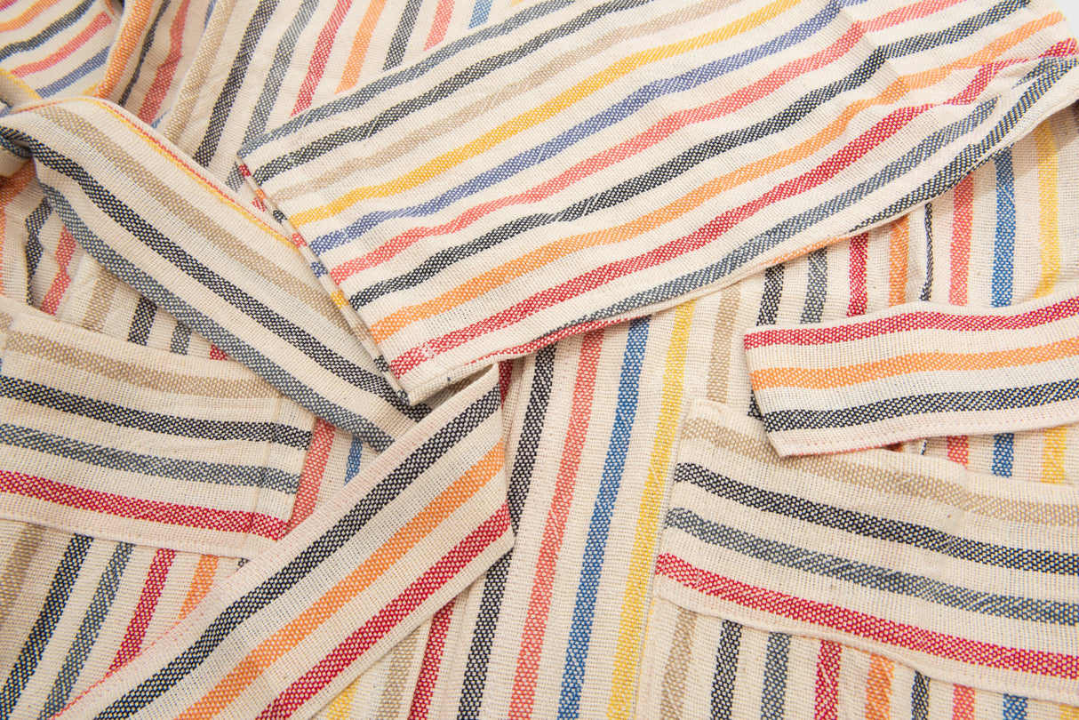 Rainbow Hooded Linen Kids Robe From Eastern Woven