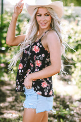Fallon Floral Spaghetti Straps Strappy Back Tank Top From Threaded Pear