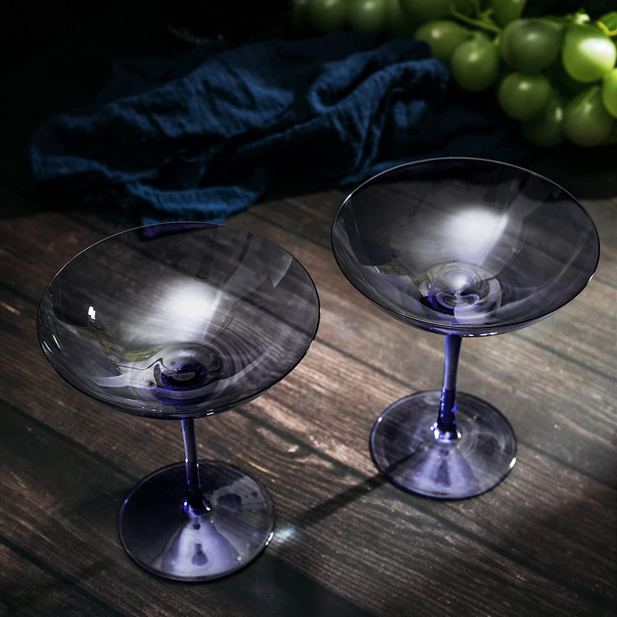 Champagne Coupes 12oz by The Wine Savant - Colorful Champagne Glasses, Prosecco, Mimosa Glasses Set, Cocktail Glass Set, Bar Glassware Luster Glasses (2, Lavender) from The Wine Savant