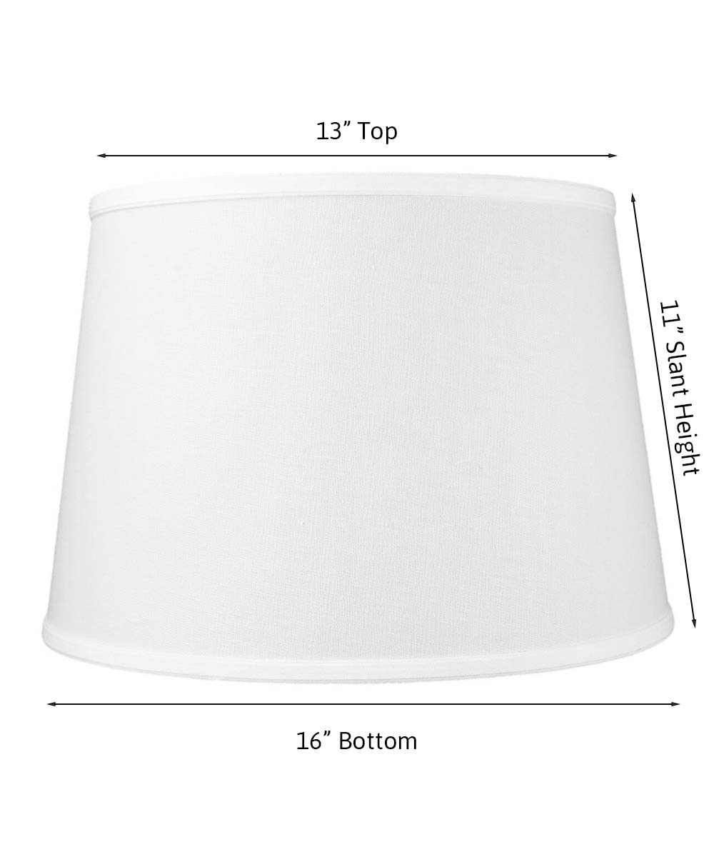 White 16"W x 11"H Floor Lampshade From LampsUSA