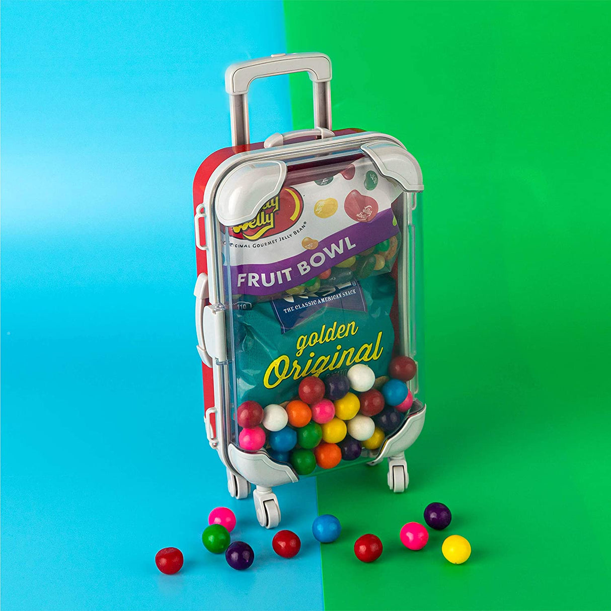 Red Plastic Suitcase Candy Box 3 Pack 7.5"x5"x2.5" from Hammont